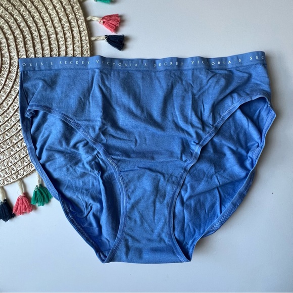 Victoria's Secret Stretch Cotton High-Leg Brief Panty Blue XL NEW - Picture 1 of 3